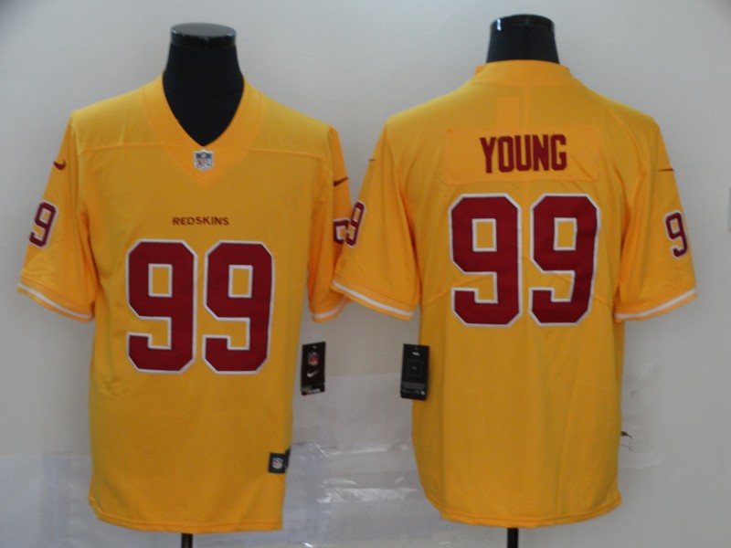 Men Washington Redskins 99 Young Yellow Nike Vapor Untouchable Stitched Limited NFL new Jerseys